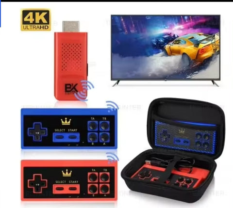 4K HD 8 Bit King Retro Game Console Built In 3000 Games Wireless Dual Controller Handheld Game Player Gamepad For PCE FC GBC GB, Brand New Gaming Controller