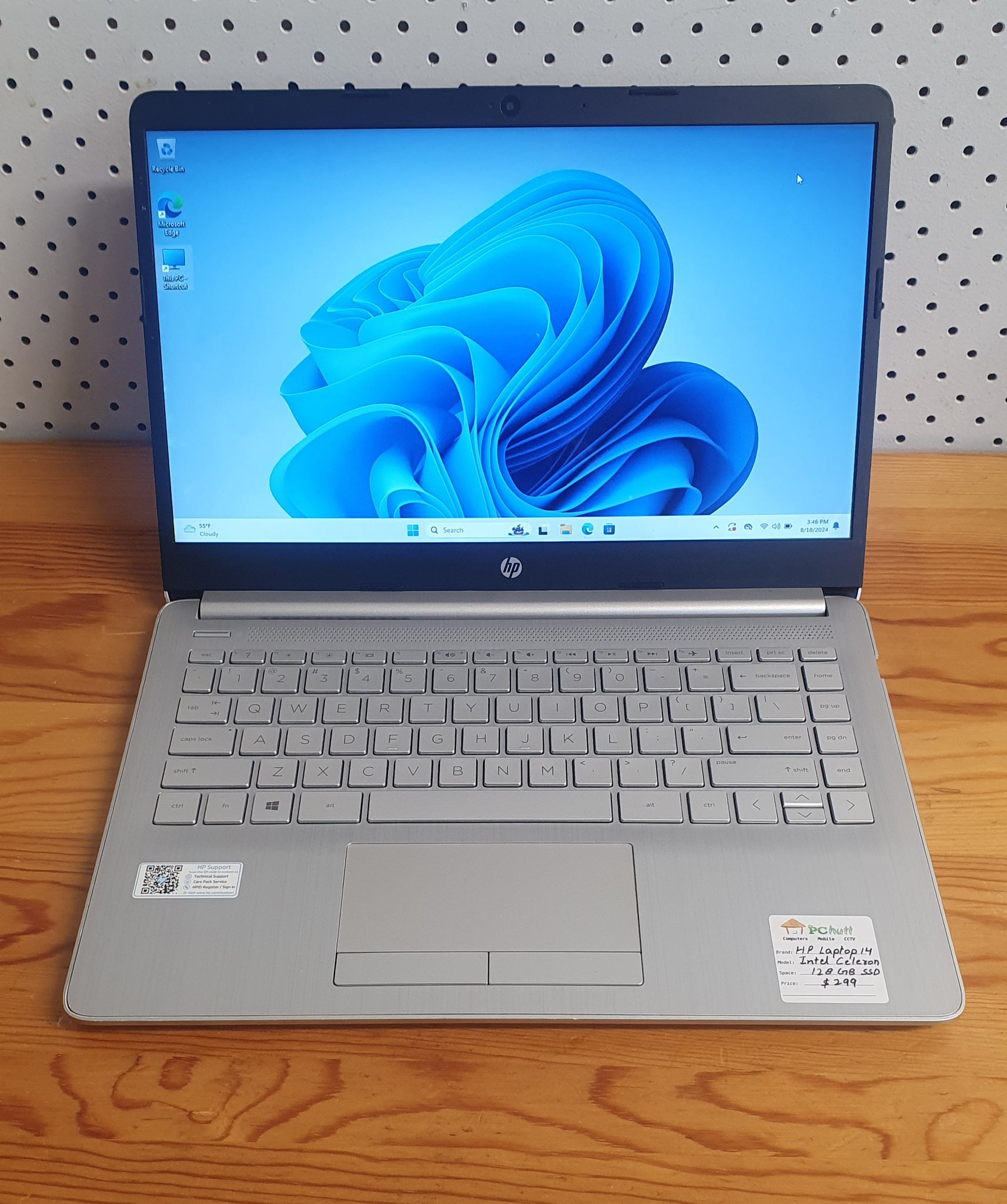 HP Laptop 14s, Pre-owned Laptop, Intel Celeron, 128GB SSD